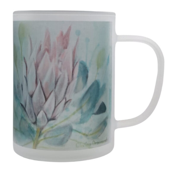 Frosted Glass Mug Protea 4
